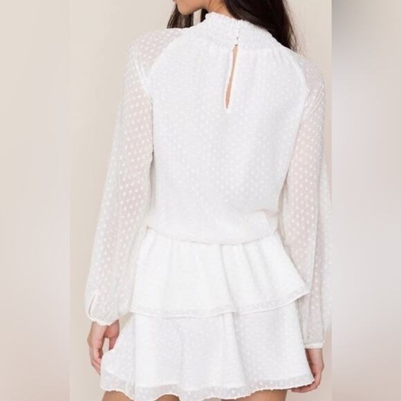 Yumi Kim Swiss Dot White Class Act Mini Dress Sz S - Picture 10 of 12